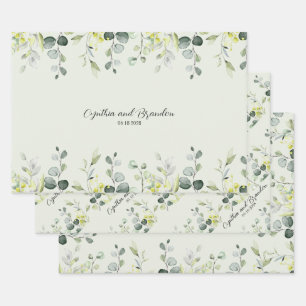 Hoja De Papel De Regalo Sage Green Eucalyptus Greenery Boda Branding 