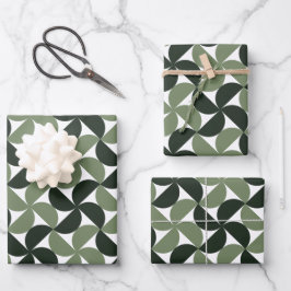 Hoja De Papel De Regalo Sage Green Mid Century Modern Pattern