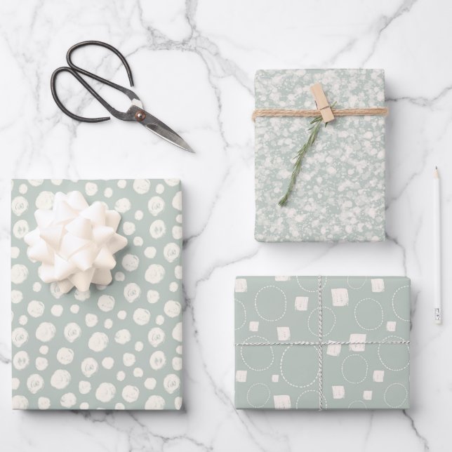 Hoja De Papel De Regalo Sage Green Neutral Elegante Moda Resumen (Anverso)