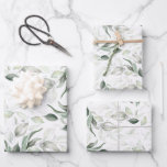 Hoja De Papel De Regalo Sage Greenery Elegant Soft Silver Foliage<br><div class="desc">Hojas de papel de envolvimiento elegantes de color verde sabio y plata</div>
