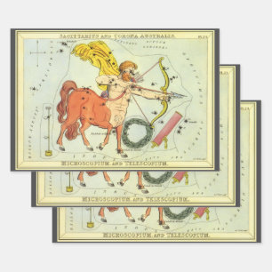 Hoja De Papel De Regalo Sagitario, Constelación Vintage Urania's Mirror