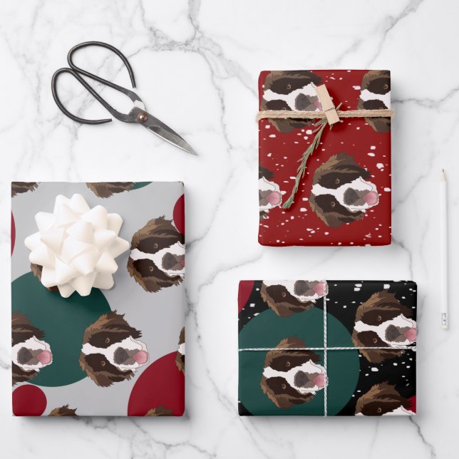 Hoja De Papel De Regalo Saint Bernard, navidades (Anverso)