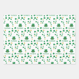 Hoja De Papel De Regalo Saint Patricks Personalizado Leprechaun Clover