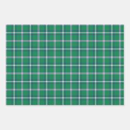 Hoja De Papel De Regalo Salem Green and White Plaid Holiday