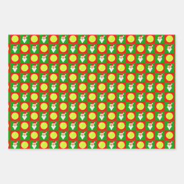 Hoja De Papel De Regalo Salones de tenis y Navidades verdes y rojos de San