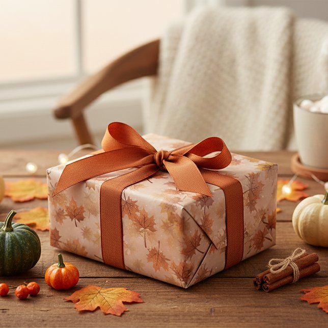 Hoja De Papel De Regalo Saltos marrones estacionales otoño-otoño (Subido por el creador)