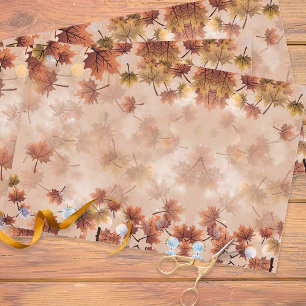 Hoja De Papel De Regalo Saltos marrones estacionales otoño-otoño