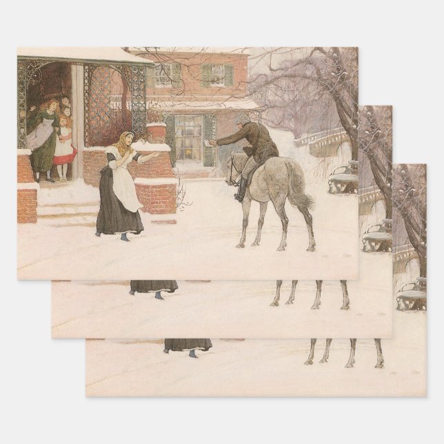 Hoja De Papel De Regalo Saludando al cartero de Robert Walker Macbeth (Set)
