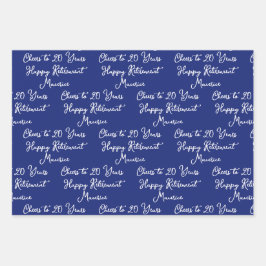 Hoja De Papel De Regalo Saludos a 20 años de la marina Blues feliz retiro