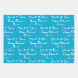 Hoja De Papel De Regalo Saludos a 20 años de retiro feliz de la azul marin