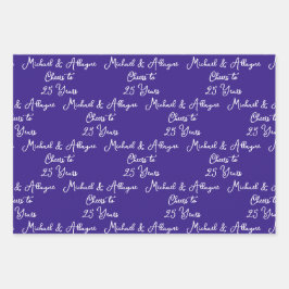 Hoja De Papel De Regalo Saludos a 25 años del 25 aniversario de la magenta