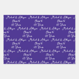 Hoja De Papel De Regalo Saludos a 60 años del 60 aniversario de la magenta