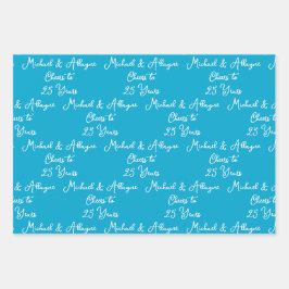 Hoja De Papel De Regalo Saludos a los 25 años del 25º aniversario de la Ma