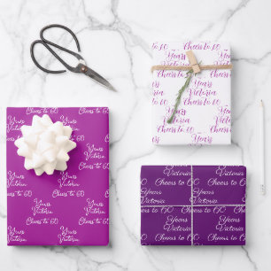 Hoja De Papel De Regalo Saludos a los 60 años del pink Magenta 60 cumpleañ