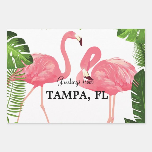 Hoja De Papel De Regalo Saludos desde Tampa, Florida (Anverso)