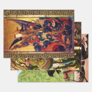Hoja De Papel De Regalo San Miguel el Arcángel y San Jorge