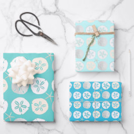 Hoja De Papel De Regalo Sand Dollars Shades of Blue