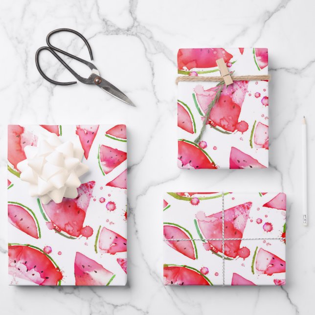 Hoja De Papel De Regalo sandía acuática 1 (Anverso)