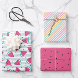 Hoja De Papel De Regalo Sandía Tropical de Verano Fruta