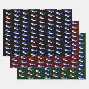 Hoja De Papel De Regalo Santa Claus Blue Marlins