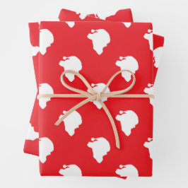 Hoja De Papel De Regalo Santa Claus en rojo