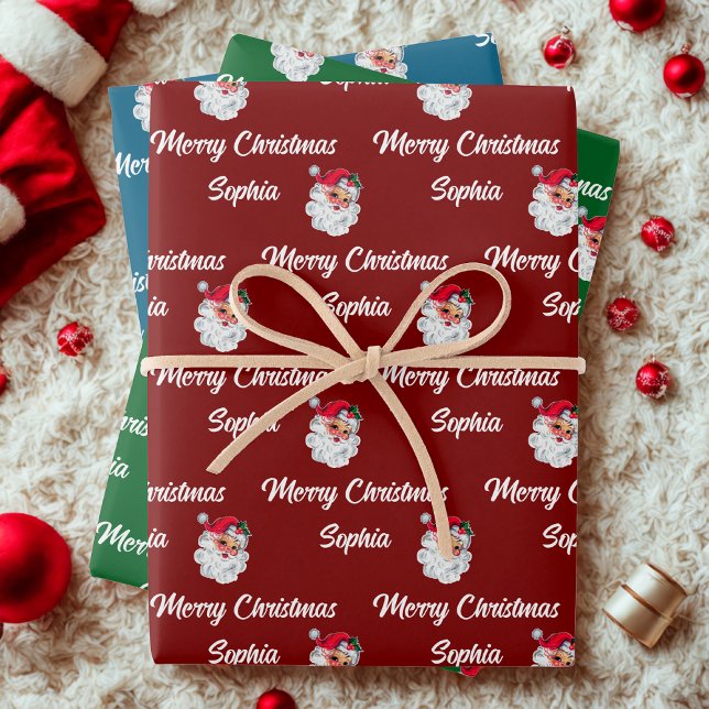 Hoja De Papel De Regalo Santa Claus Face | Navidades personalizados Regalo (Subido por el creador)