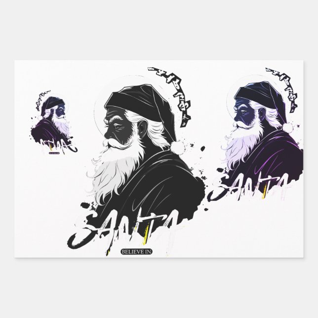 Hoja De Papel De Regalo Santa Claus y la magia de los Navidades (Anverso 3)