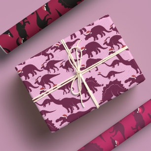 Hoja De Papel De Regalo Santa Dinos se divierten fantásticos dinosaurios r