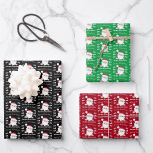 Hoja De Papel De Regalo Santa Face Merry Christmas Ho Ho Ho Personalizado