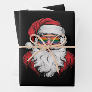 Hoja De Papel De Regalo Santa Gafas de Sol Navidades del Orgullo Pajama X-