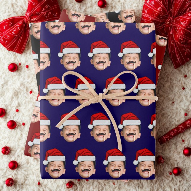 Hoja De Papel De Regalo Santa Hat Baby Christmas Gift Wrap, Baby Face (Subido por el creador)