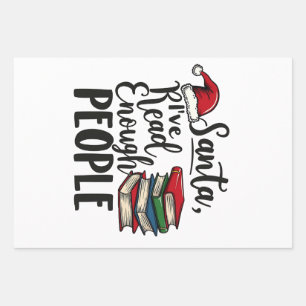 Hoja De Papel De Regalo Santa I he leído suficiente Navidades de libros pa