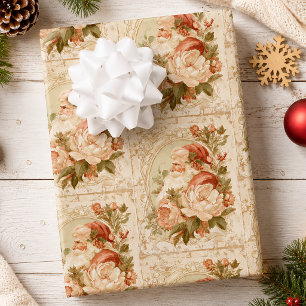 Hoja De Papel De Regalo Santa Navidad Nostálgico Vintage