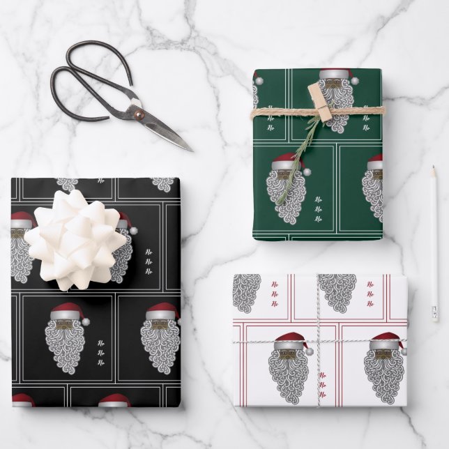 Hoja De Papel De Regalo Santa Navidades de Estados Unidos Africano (Anverso)