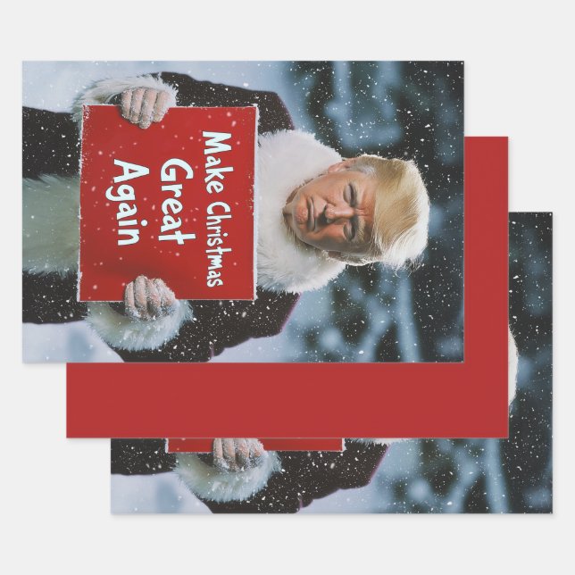 Hoja De Papel De Regalo Santa Trump: "Haz grandes a los Navidades de nuevo (Set)