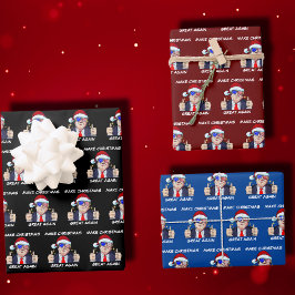 Hoja De Papel De Regalo Santa Trump vuelve a hacer grandes Navidades
