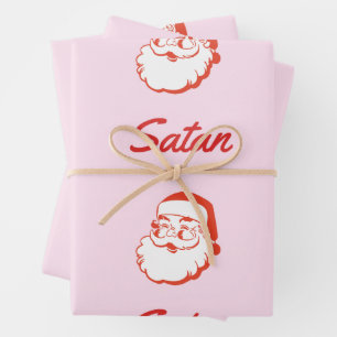 Hoja De Papel De Regalo Satan Santa Claus huelguista error Typo