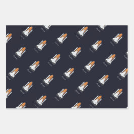 Hoja De Papel De Regalo Satélite Astronauta del Sistema Solar de Cohetes d