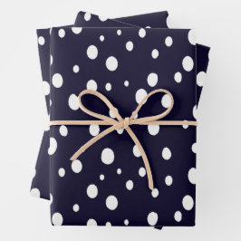 Hoja De Papel De Regalo Satin de lunares de nieve blanca