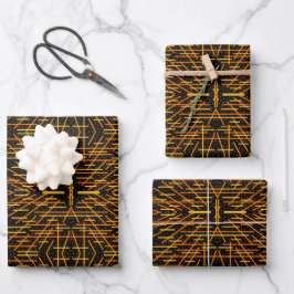 Hoja De Papel De Regalo Say Cheese And Macaroni Cheesy Orange On Black Art