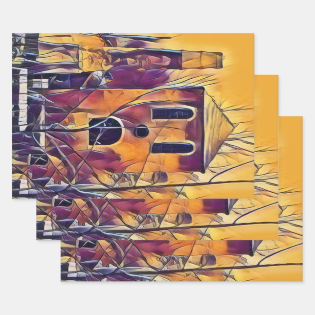 HOJA DE PAPEL DE REGALO SCARY SPOOKY DIVERSIÓN (Set)