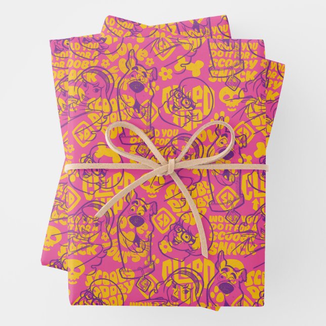 Hoja De Papel De Regalo Scooby-Doo | Funky Flower Pattern (In situ)