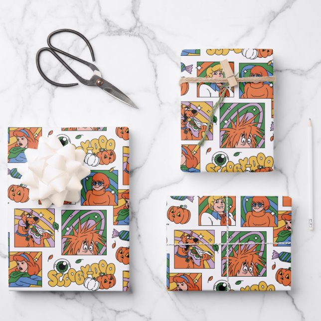 Hoja De Papel De Regalo Scooby-Doo Halloween Photos Pattern (Anverso)