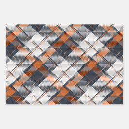 Hoja De Papel De Regalo Scott Black Naranja Modern Scottish Tartán