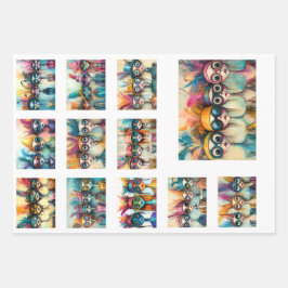 Hoja De Papel De Regalo Scrapbook diseña Wackadoodle Vibrant Colour