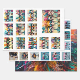 Hoja De Papel De Regalo Scrapbook diseña Wackadoodle Vibrant Colour