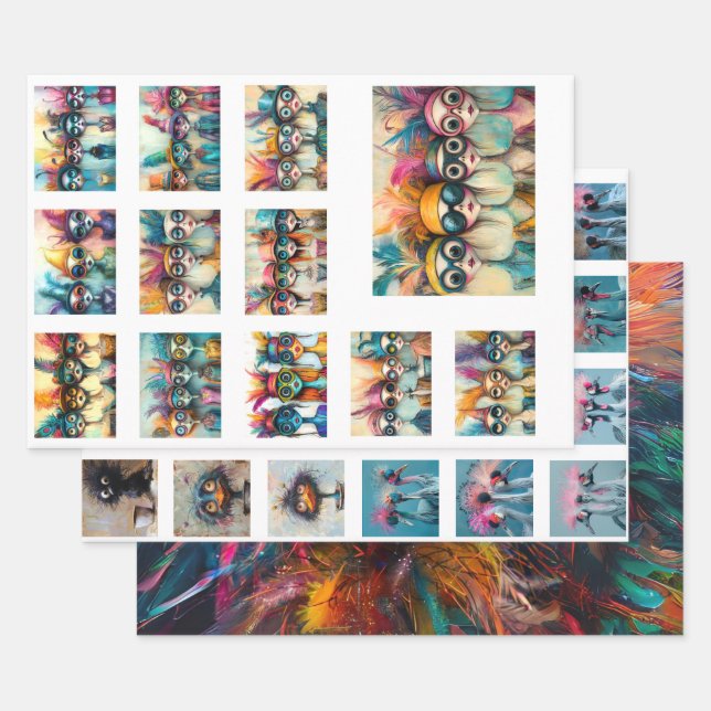 Hoja De Papel De Regalo Scrapbook diseña Wackadoodle Vibrant Colour (Set)