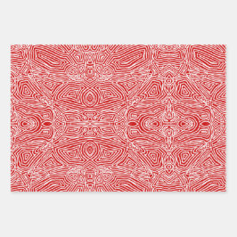 Hoja De Papel De Regalo Scribbleprints Red