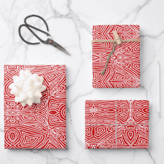 Hoja De Papel De Regalo Scribbleprints Red