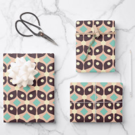 Hoja De Papel De Regalo Seamless geometric pattern in dark brown leaf 